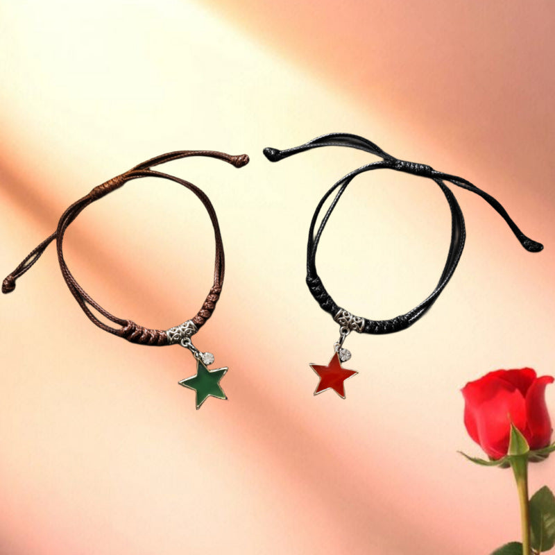 Wholesale Valentine's Day Alloy Five Pointed Star Couple Bracelets