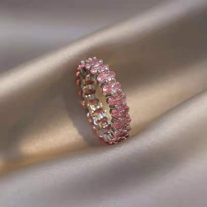 Wholesale Valentine's Day Pink Diamond Peach Heart Rings