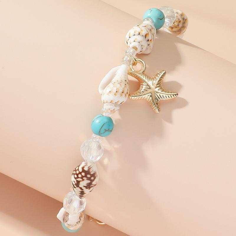 Wholesale Conch pearl turquoise bracelet starfish shell bracelet