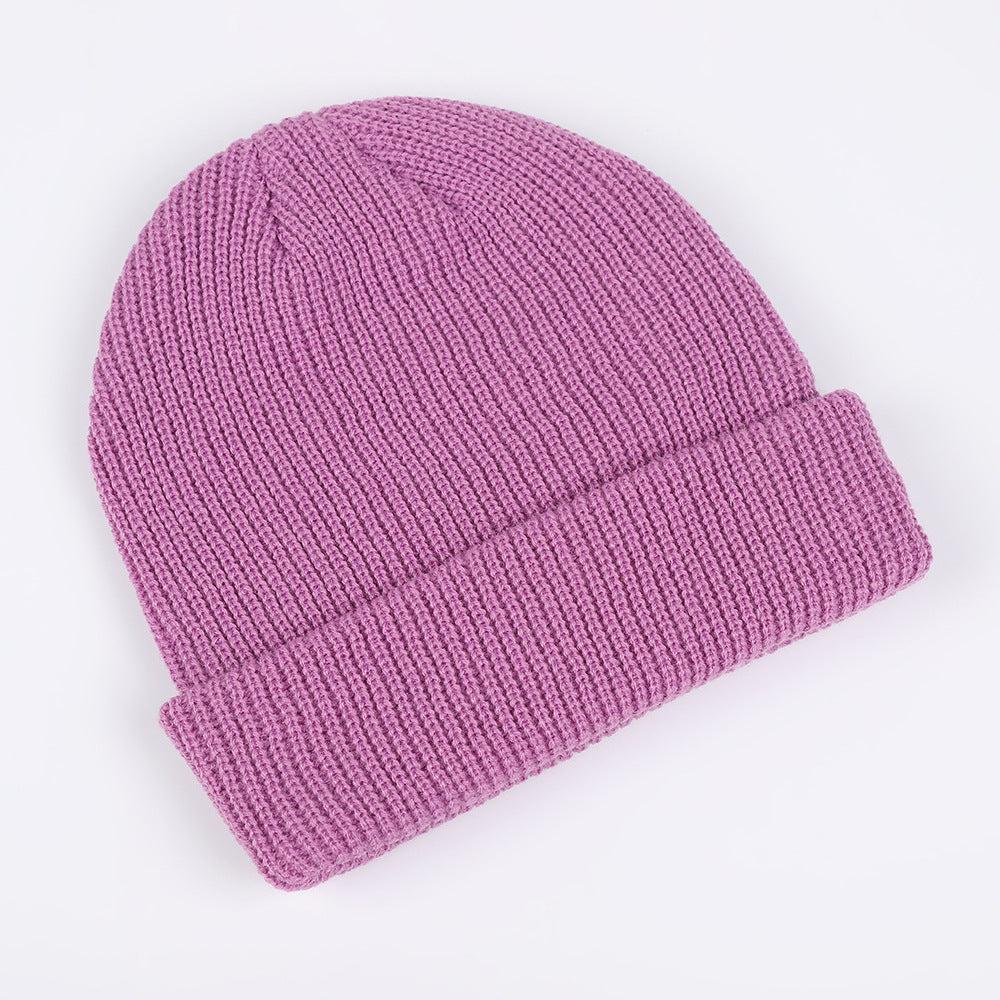 Wholesale Round Top Solid Color Knitted Melon Pea Hat