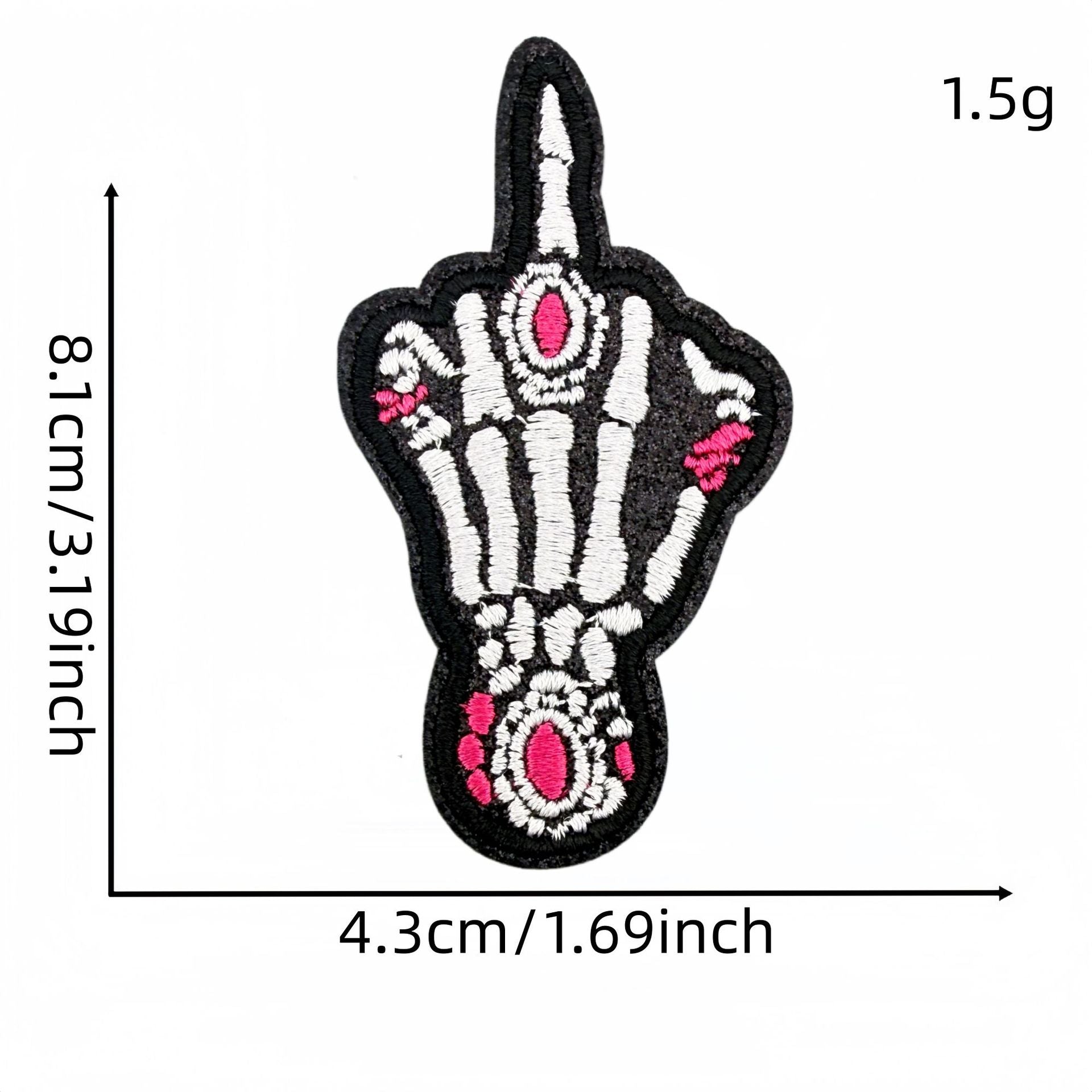 Wholesale Chic Embroidered Patch Set Of 18 Polyester Thread Cowboy Skull Bow Checkerboard DIY Craft Supply For Clothing Decoration