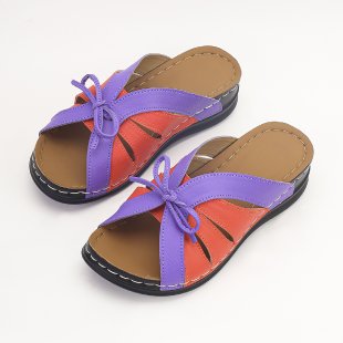 Wholesale Bow Summer Versatile Comfortable Loophole Roman Shoes