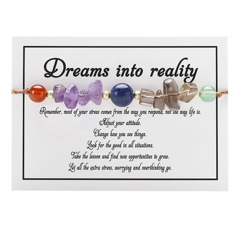 Wholesale Stone Beads Citrine Crushed Stone Round Beads Bracelet