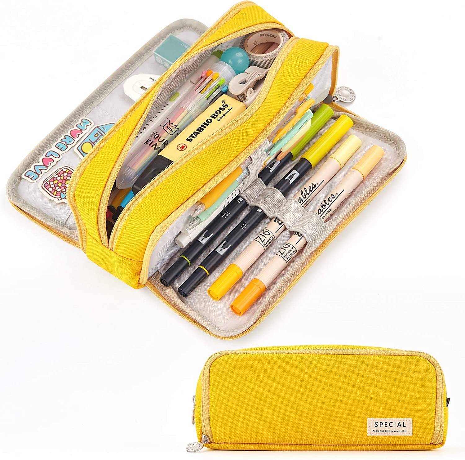 Wholesale Solid Color Pen Bags with Large Capacity Stationery Pencils Canvas Storage Bag