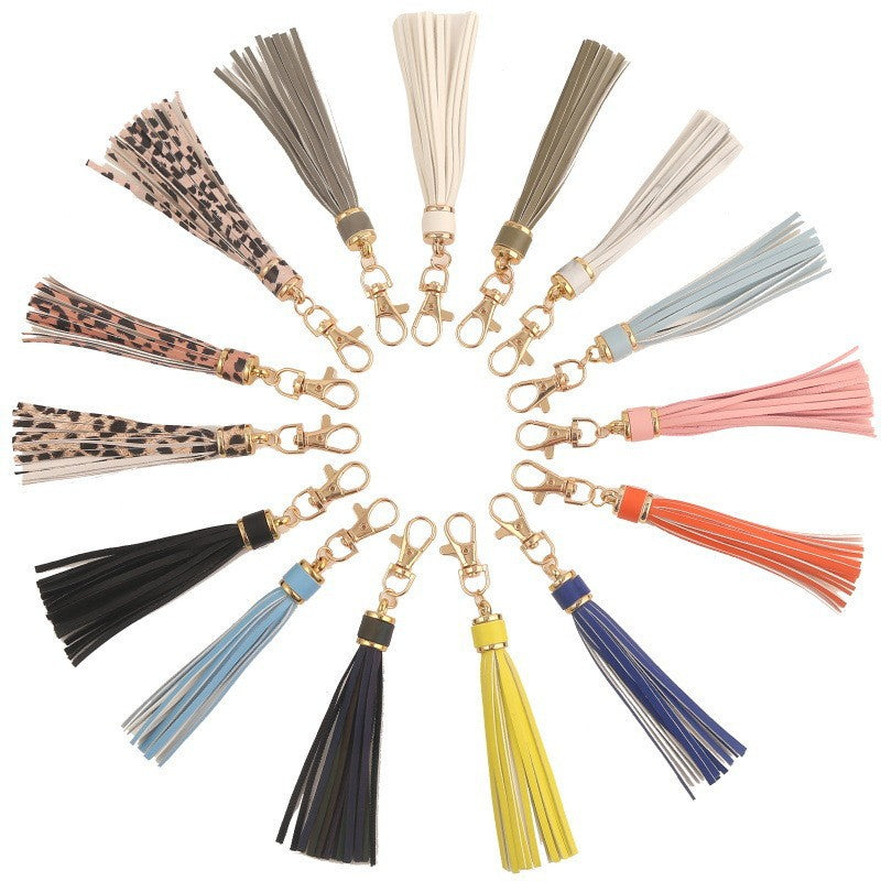 Wholesale PU Tassel Card Holder Pendant Silicone Beads Bracelet Keychain Accessories