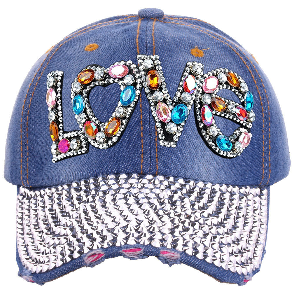 Wholesale Cotton LOVE Letter Dot Diamond Baseball Cap