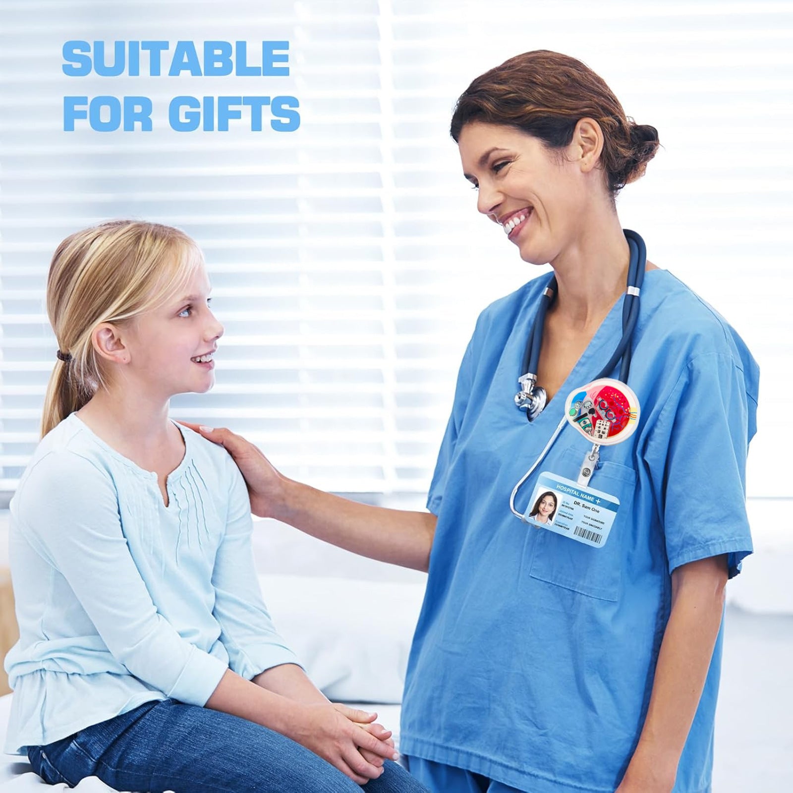 Wholesale Quicksand acrylic badge reel retractable easy to pull