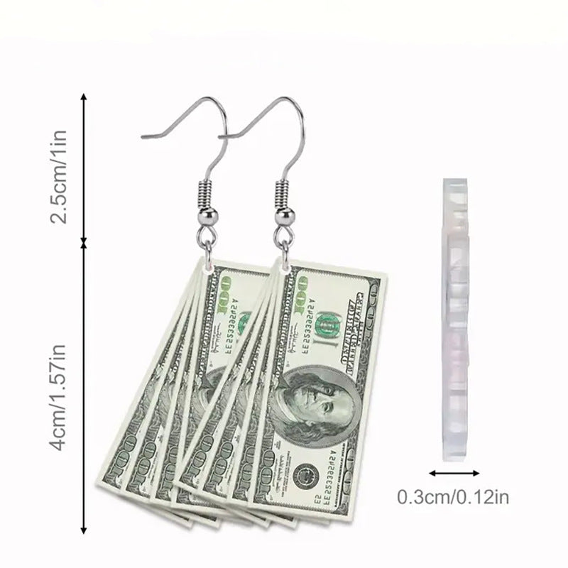 Wholesale Flat Dollar Acrylic Earrings