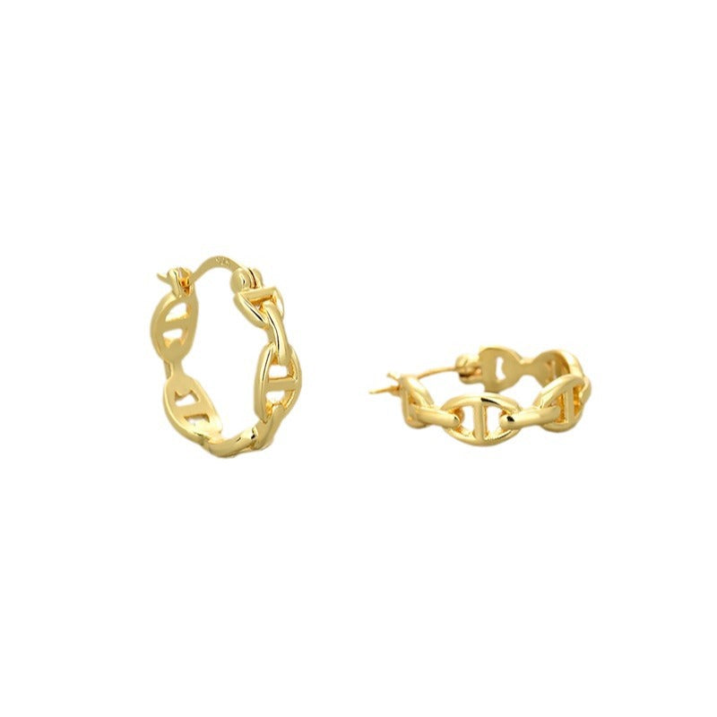 Wholesale  gold cold style circle ear retro earrings