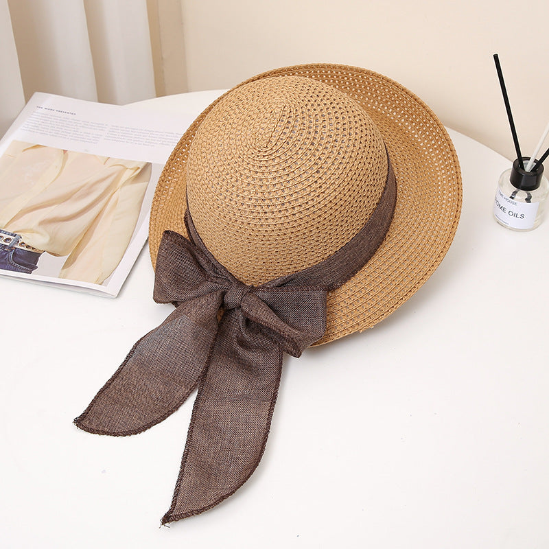 Wholesale Summer Bow Straw Hat Sea Visor