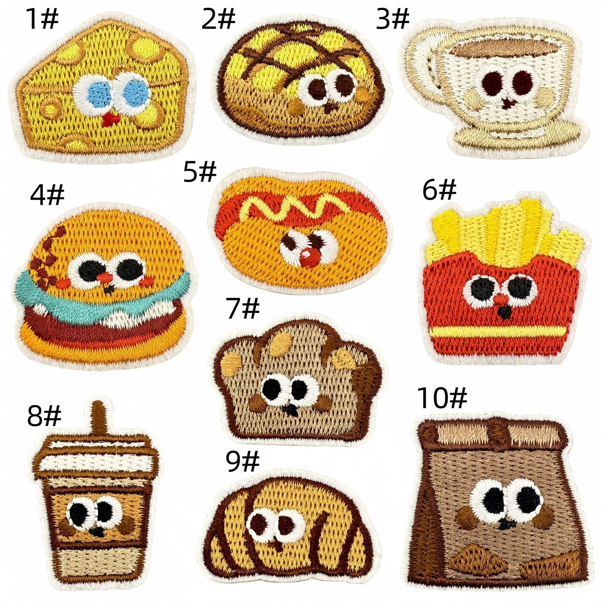 Wholesale Cute cartoon bread embroidery DIY Patches
