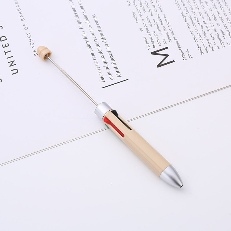 Wholesale DIY Beaded Multi Color Press Four Color Refill Plastic Ballpoint Pen