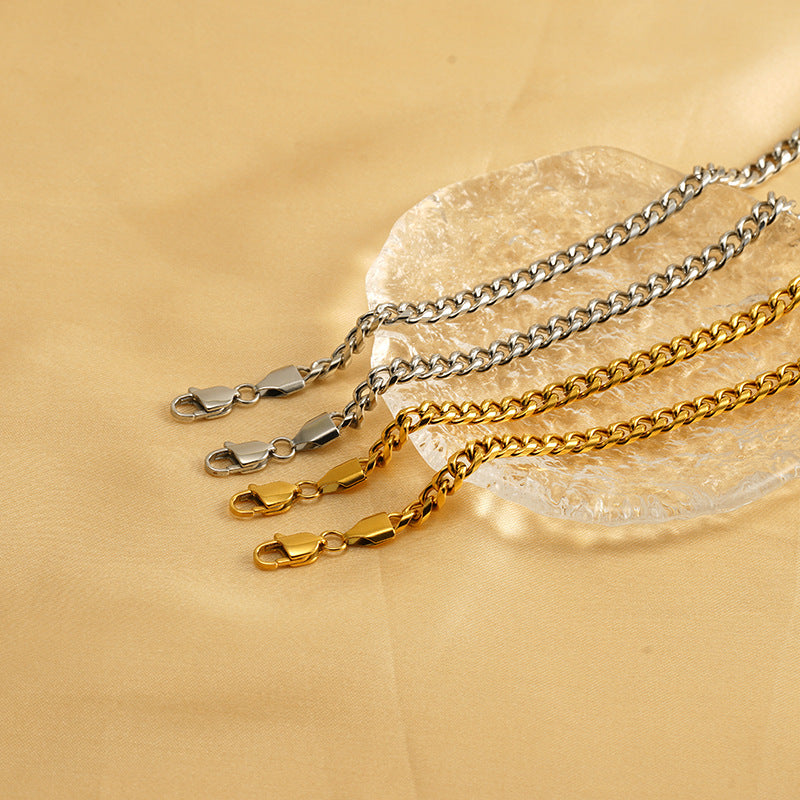 Wholesale Titanium steel interlocking rings gold and silver bracelet