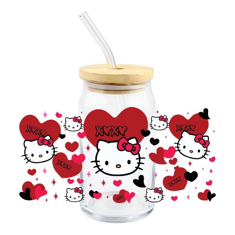 Wholesale 5pcs Cartoon Cute Cat 16oz Cup UV DTF Wraps OLY Exclusive