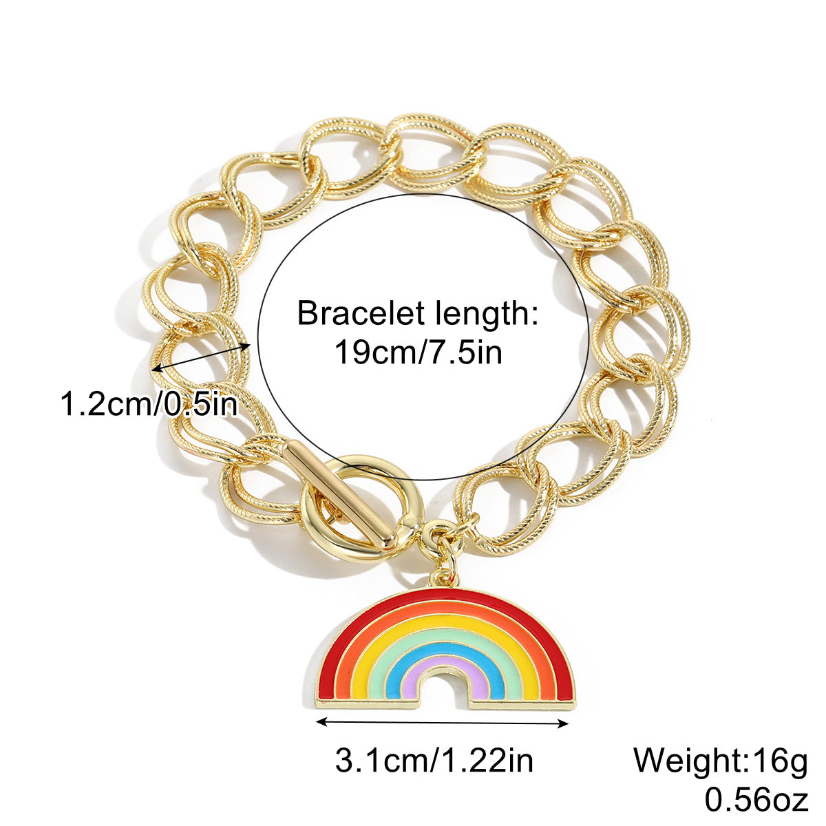 Wholesale Friendship Rainbow Heart Magnetic Bracelet