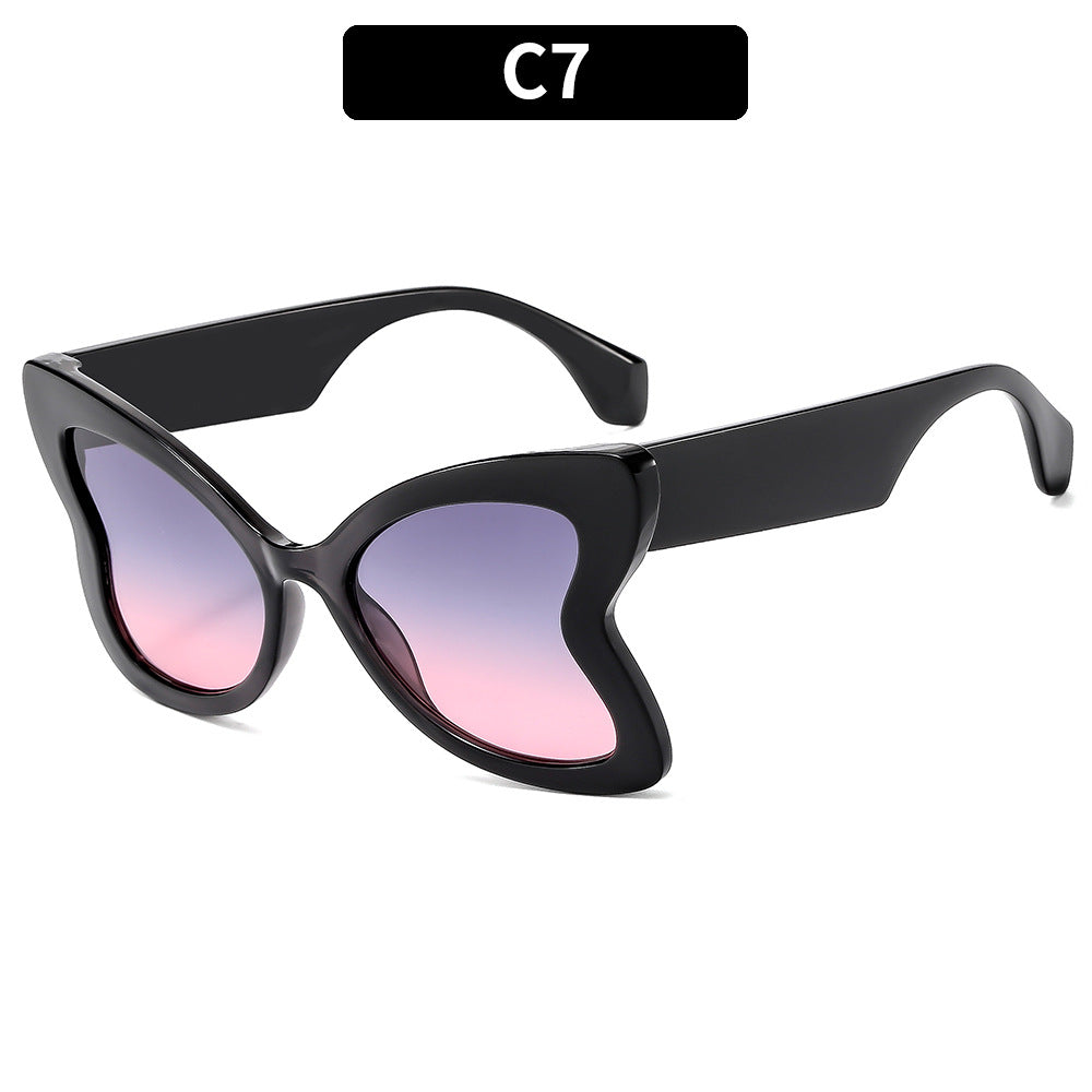 Wholesale PC Retro Butterfly Large Frame Sunglasses