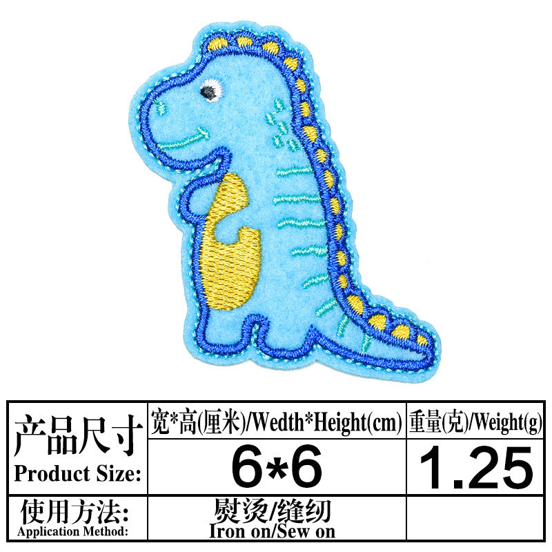 Wholesale Trendy Embroidered Fabric Patches 12 Pack Dinosaur Cartoon Animal Sew On Clothing Decorative DIY Patches For Resale