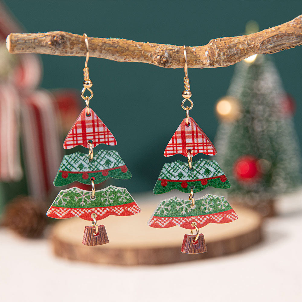Wholesale Christmas gradient color earrings