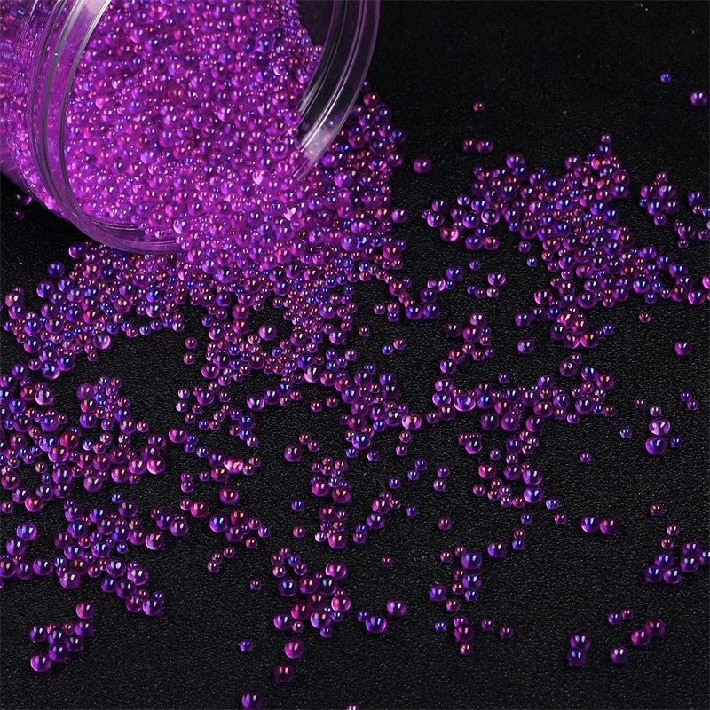 Wholesale 30g Non Porous Transparent Iridescent Glass Rice Beads
