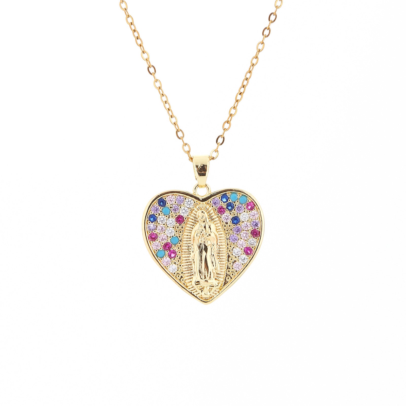 Wholesale Micro inlaid love heart Titanium Steel Necklace