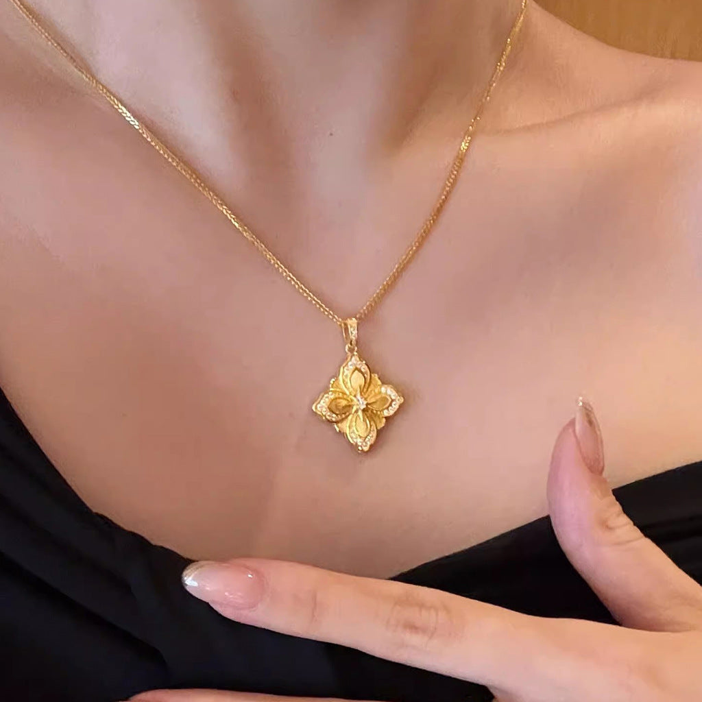 Wholesale Silver skirt with hollowed out umbrella skirt Titanium Steel Necklace