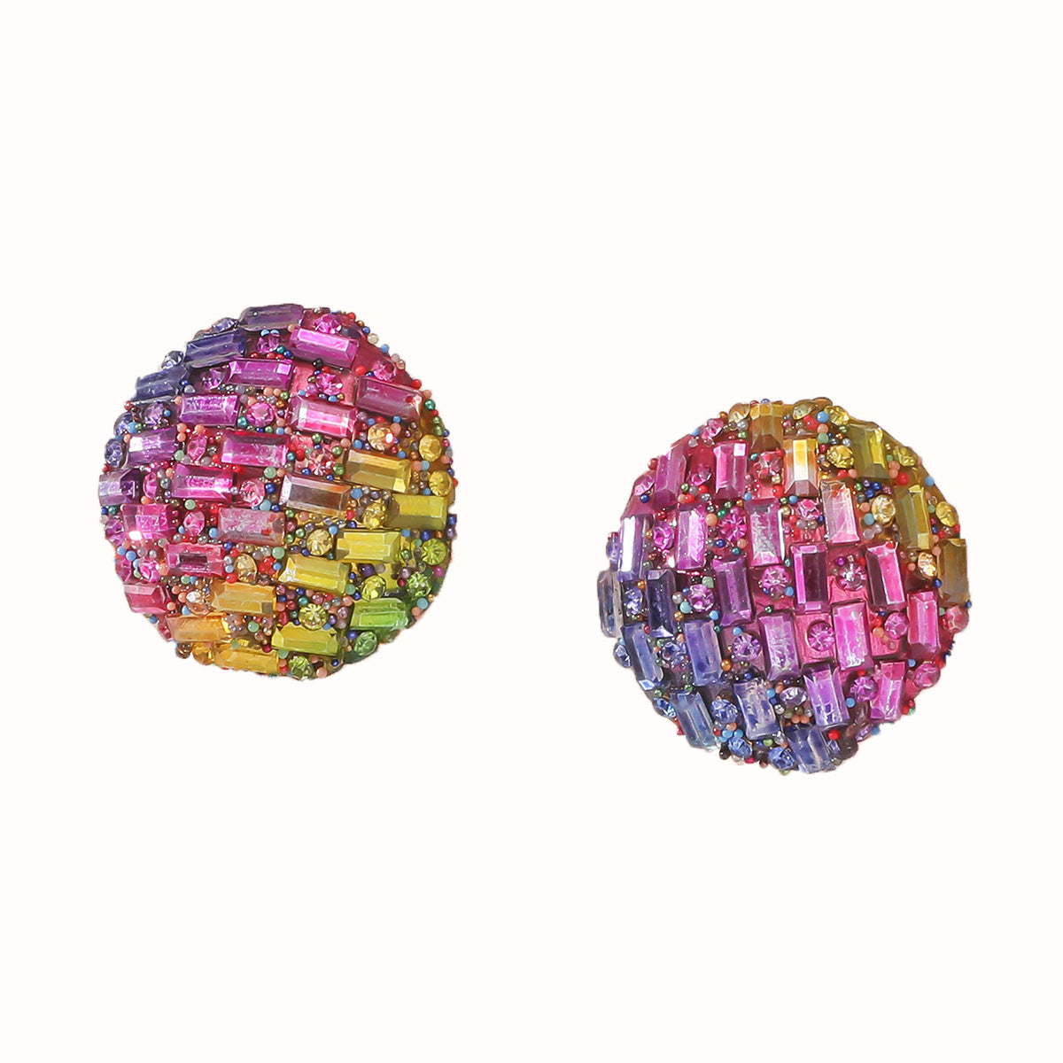 Wholesale Rainbow Colored with Diamonds Blingbling Alloy Earrings