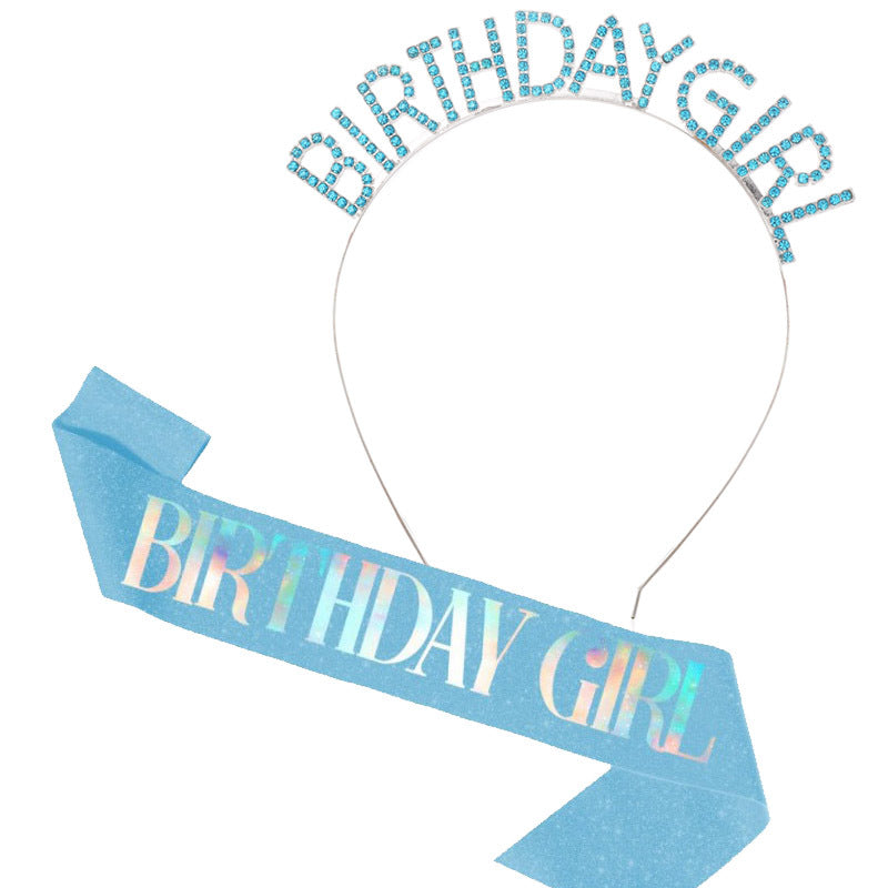 Wholesale BIRTHDAY Party Glitter Colorful Shoulder Belt Ceremony Belt Crown