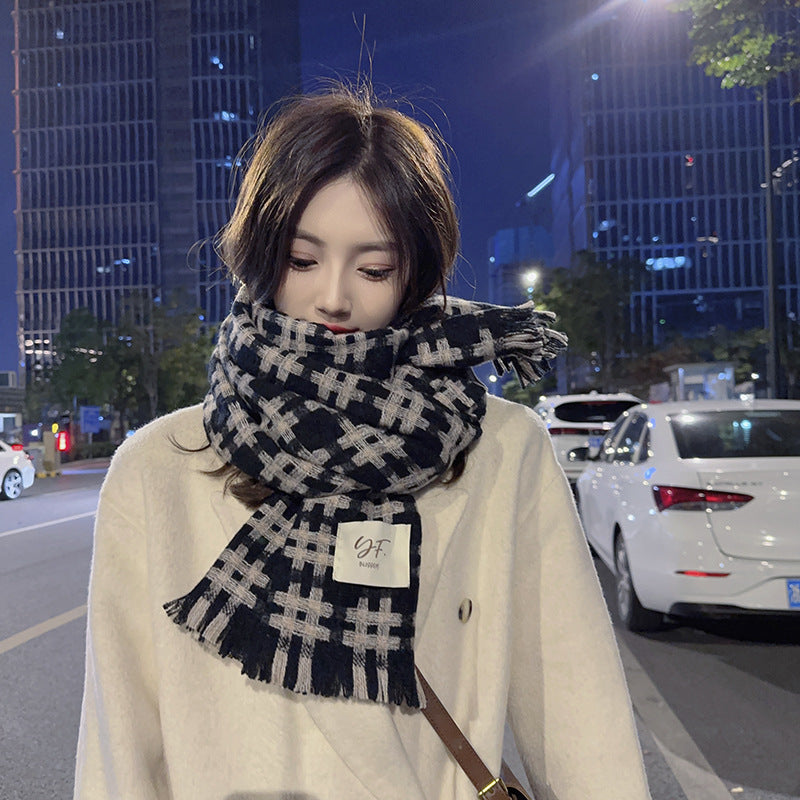 Wholesale Tic-tac-toe Warm Thickened Imitation Cashmere Scarf