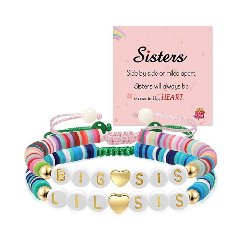 Wholesale Rainbow letter colored sliced soft ceramic bracelet