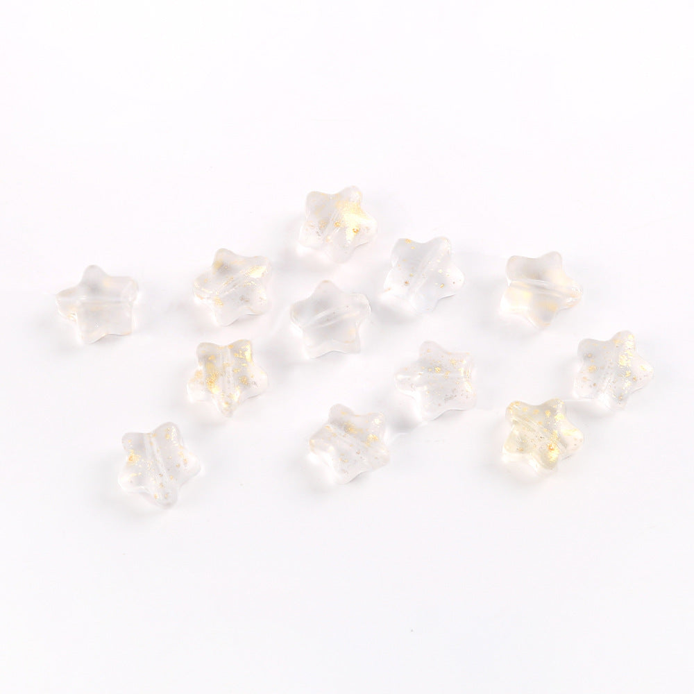 Wholesale 20pcs Color-Plated Five-Pointed Star Glass Handmade DIY Acrylic Beads