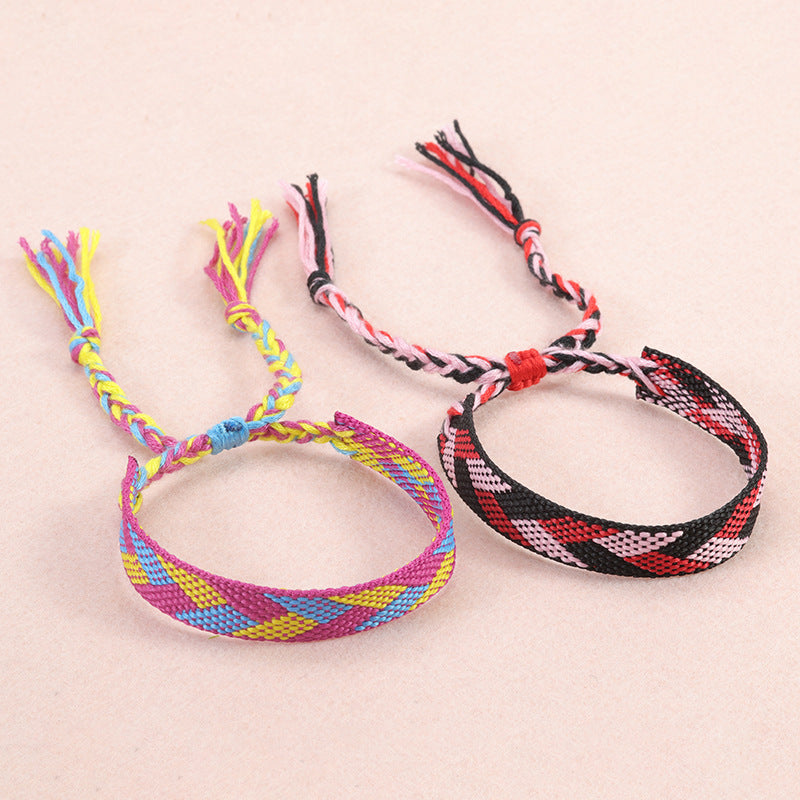 Wholesale Bohemian Ethnic Style Cotton and Linen Braided Bracelets