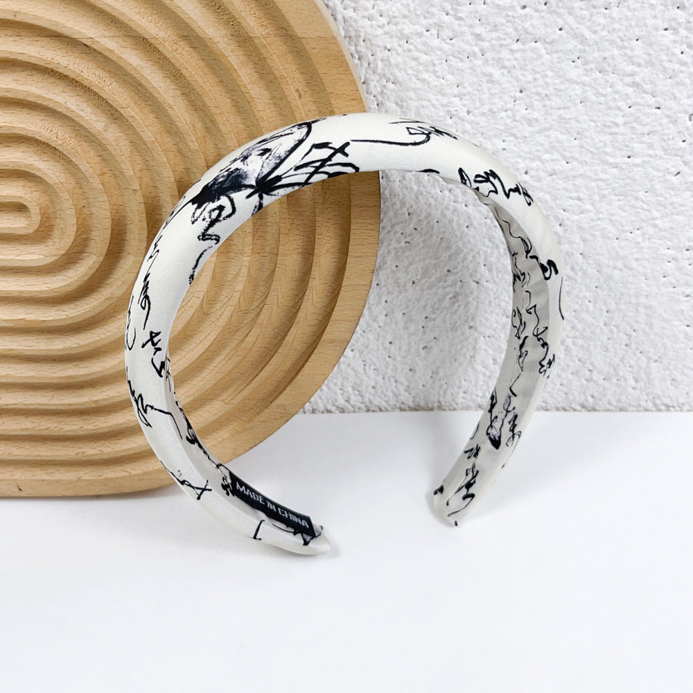 Wholesale Letter Ink Printing Wide Edge Fabric Headband