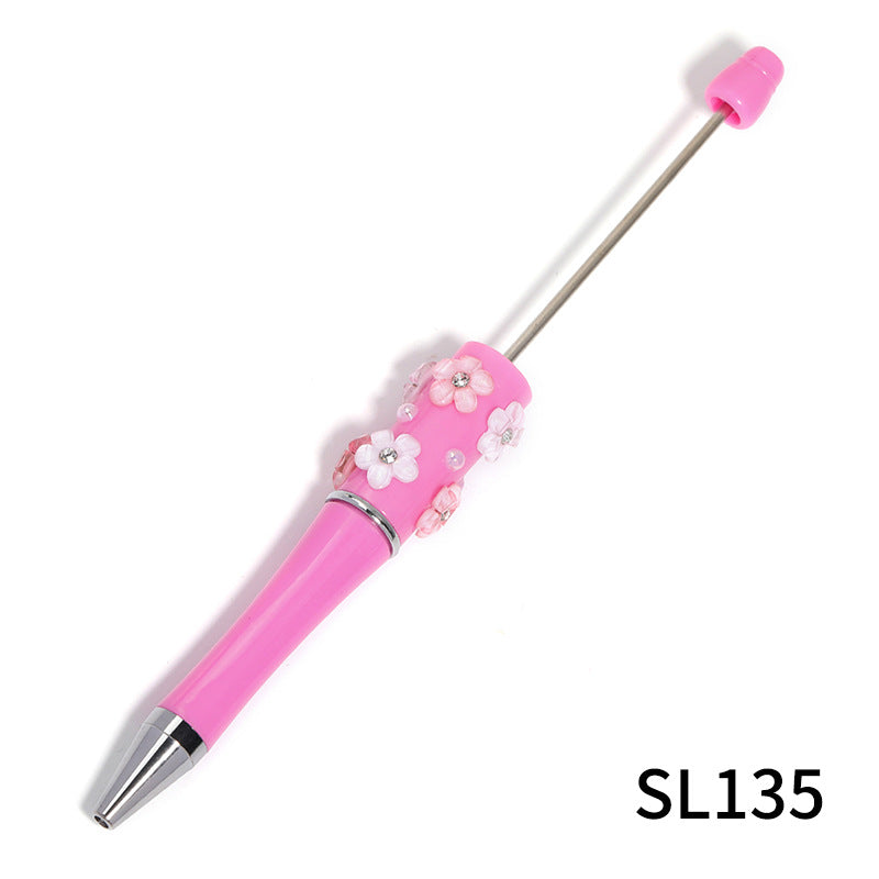 Wholesale 5pcs/pack Heavy Industry diy Beadable Pen Diamond Five-petal Flower Bead Pen