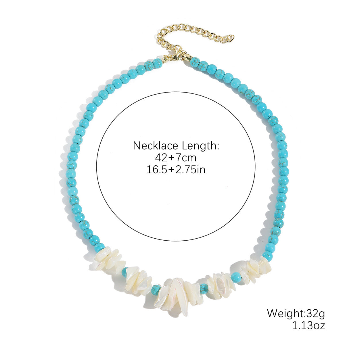Wholesale Natural stone pendant fashionable and versatile turquoise necklace