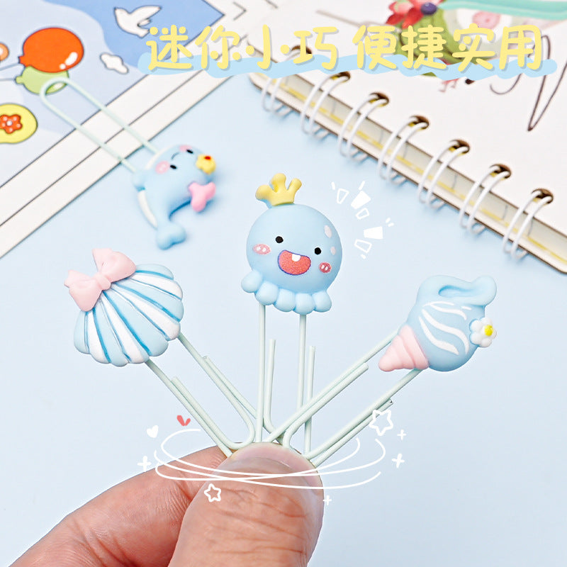 Wholesale 50pcs/pack  cartoon paper clip student bookmark pin