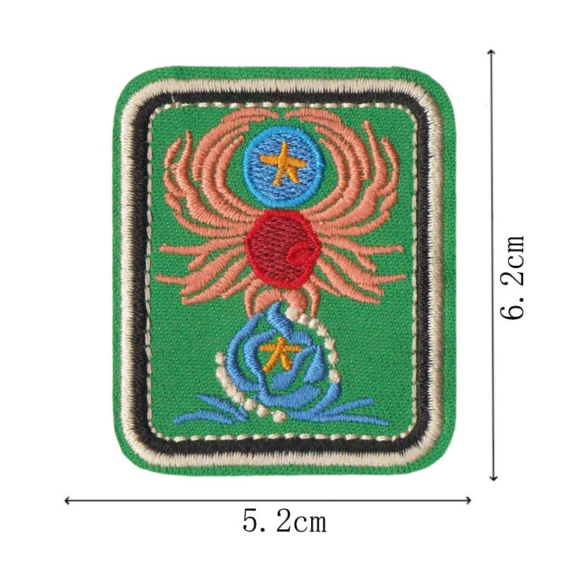 Wholesale Folk Art Totem Sun Contion Embroidered Patches Set Of 12 Iron On Badges For Coats And DIY Accessory