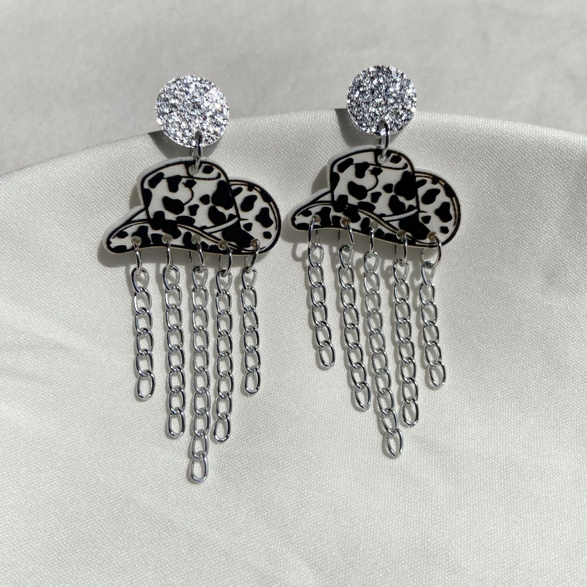 Wholesale Cowboy hat tassel earrings