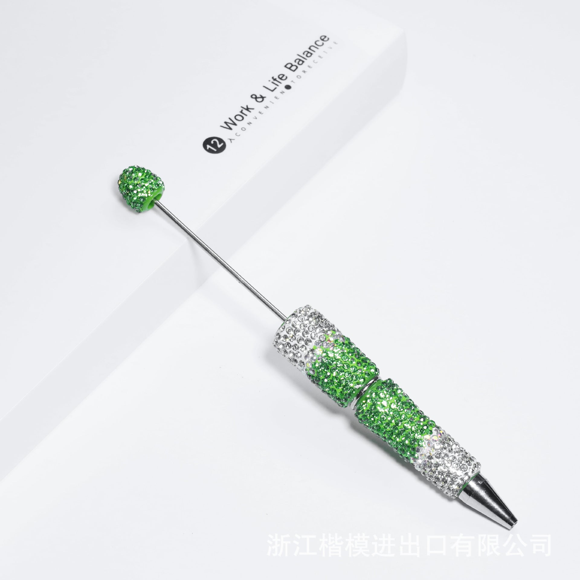 Wholesale 5pcs Beadable Pens Heavy Duty Diamond Inlaid Plastic Ballpoint Pen with Diamond