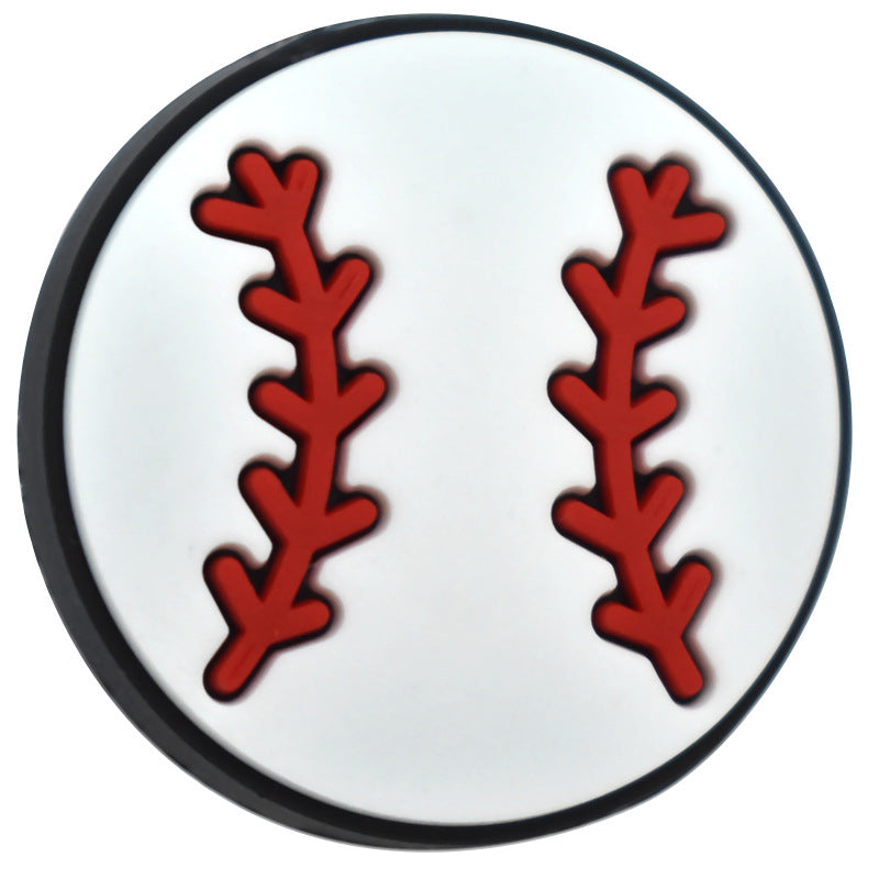 Wholesale Random 100pcs/pack  Ball sports series perforated thick patch soft rubber handmade burnt beads