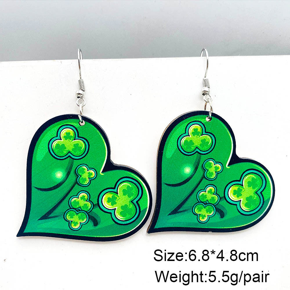 Wholesale St. Parcret festival dwarf lucky grass rainbow beard wooden earrings