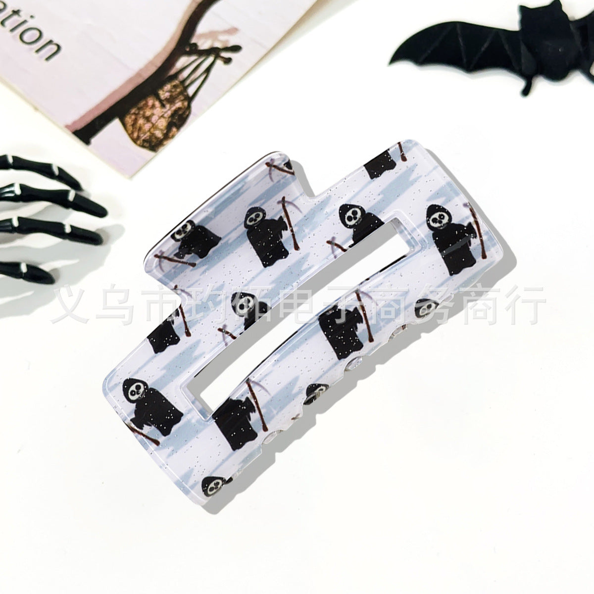 Wholesale  Skull Bat Ghost Square Grab Clip