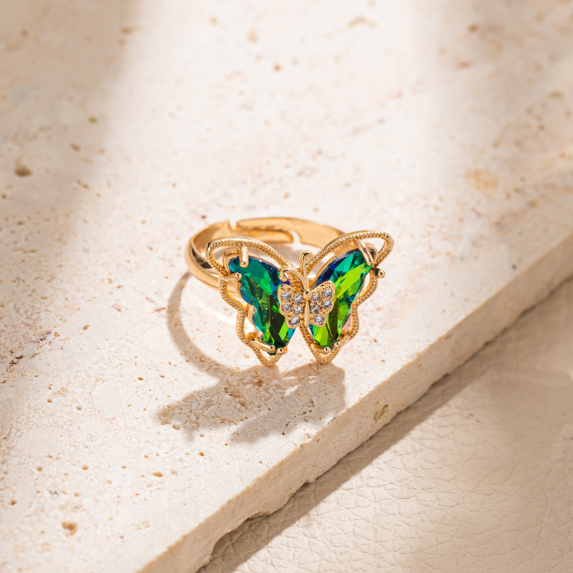 Wholesale Korean Sweet Butterfly Diamond Ring