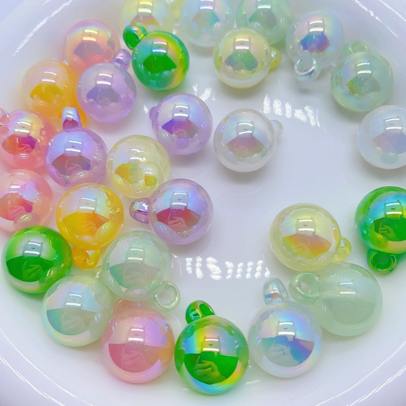 Al por mayor 10 piezas/paquete mabei luminous sirena ji agujero colgante cuentas redondas