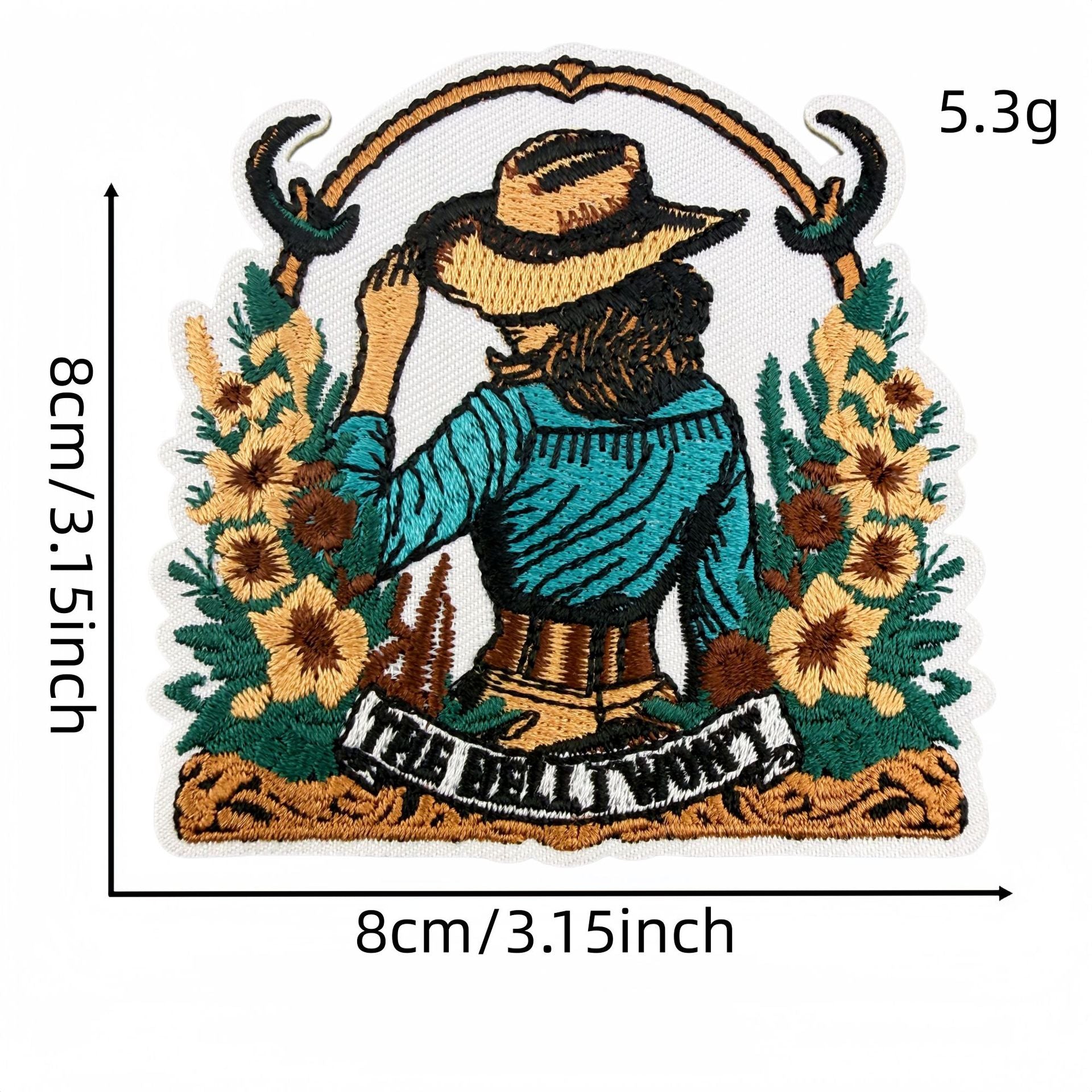 Wholesale Chic Cowgirl Western Embroidered Patch Set 18Pc Leopard Cactus Design Sew On Badge Craft Supply