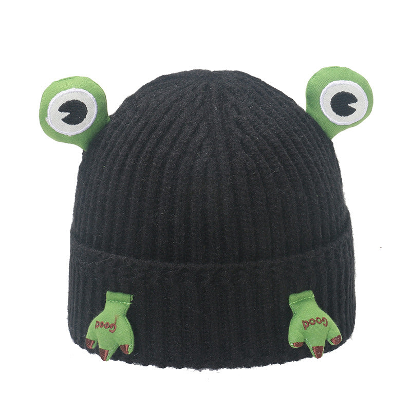 Wholesale 2023 Autumn and Winter New Cute Cartoon Frog Acrylic Earmuffs Head Cap Woolen Hat