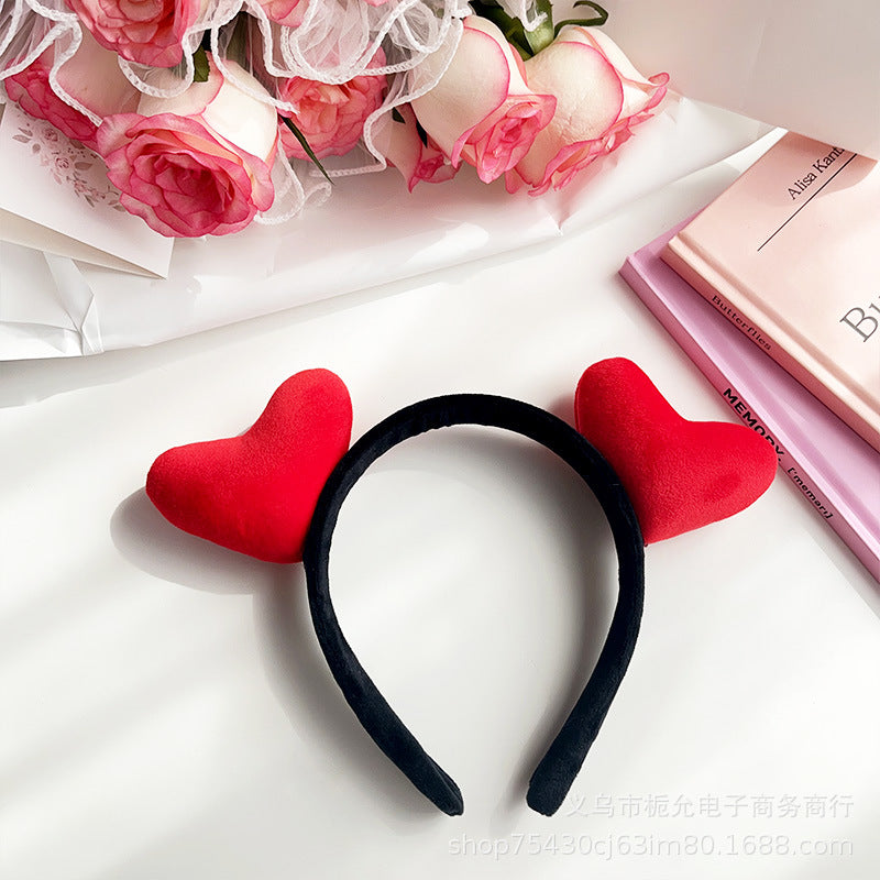 Wholesale Valentine's Day Love Fabric Hair Hoops