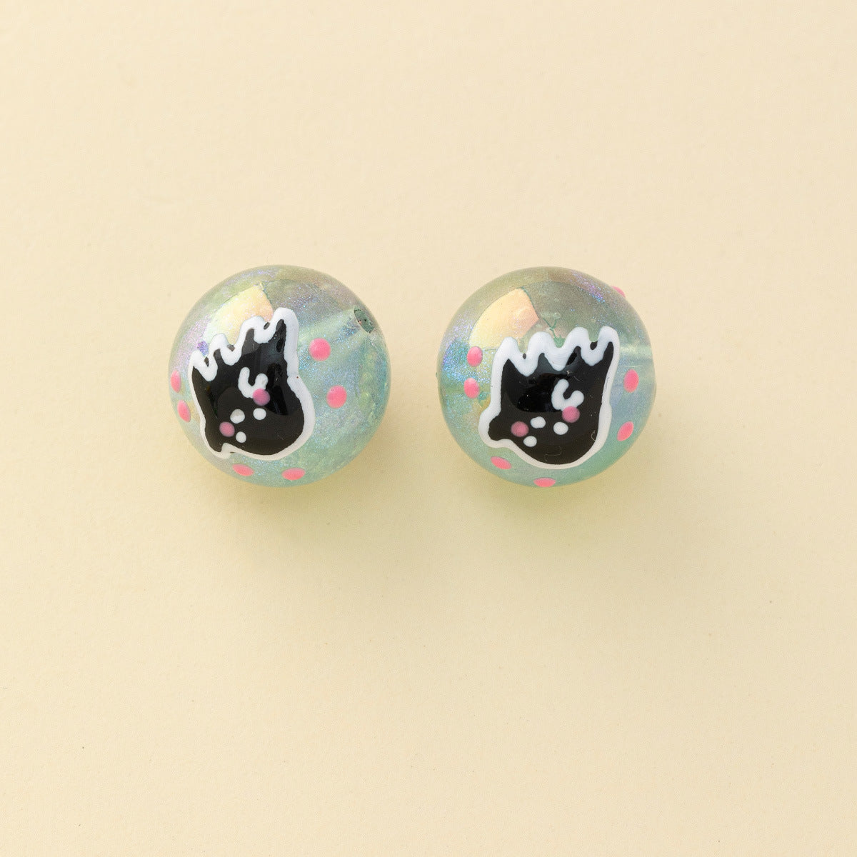 Wholesale 100pcs Mermaid Starry Drip Oil Painted Beads