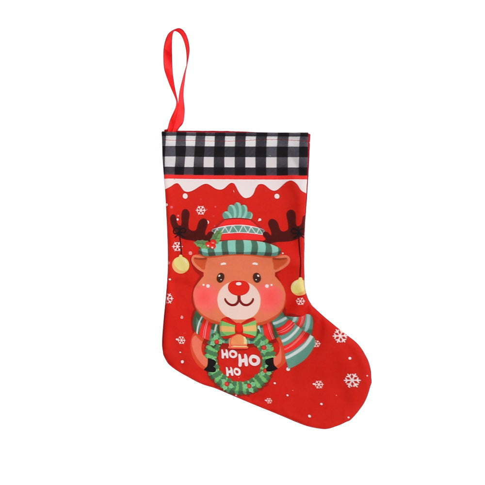 Wholesale New Christmas Check Ornament Gift Bag