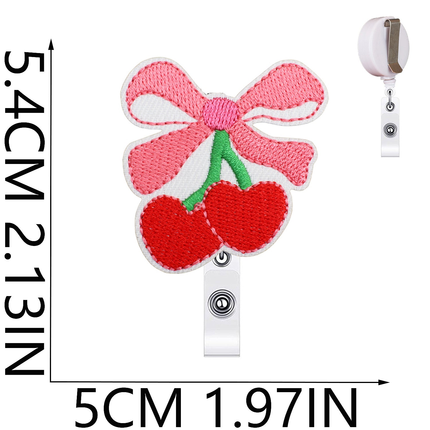 Wholesale Bow ID Clip Decoration Embroidered Cloth Sticker Easy Pull Button Patch Sticker Cherry Alligator Clip Dress-up Embroidered Label Stamp