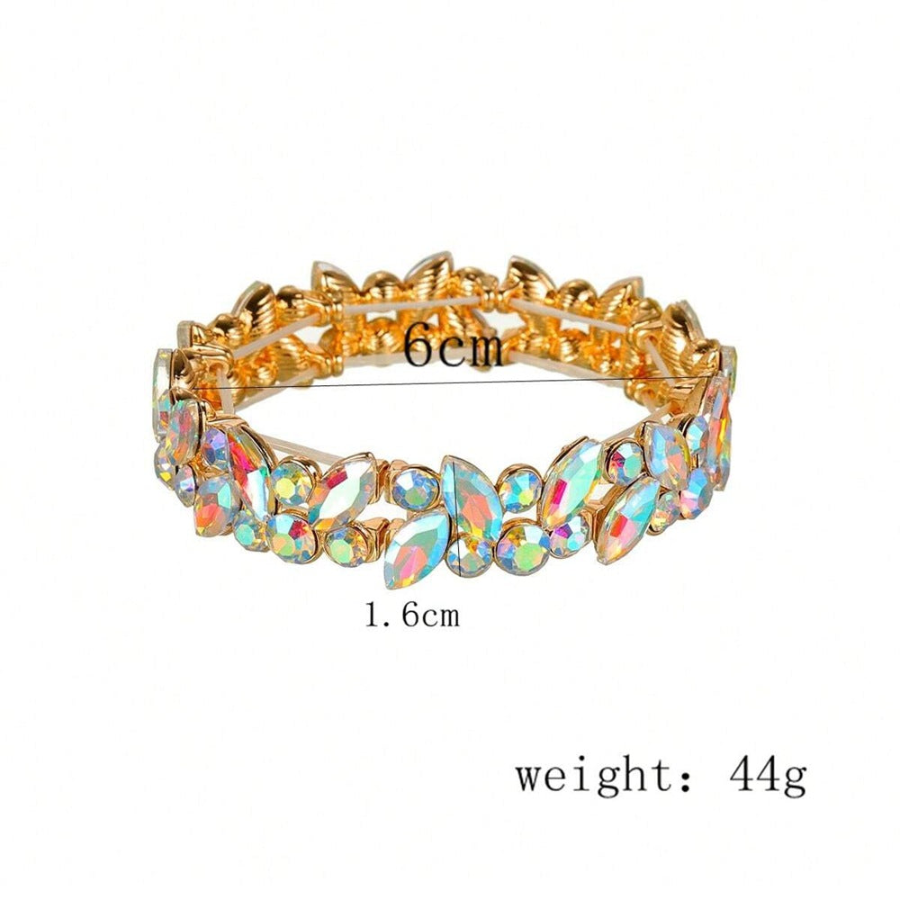 Wholesale Sparkling Crystal Glass Rhinestone Bracelet Silver White Fashion Jewelry Accessory For Women Gift